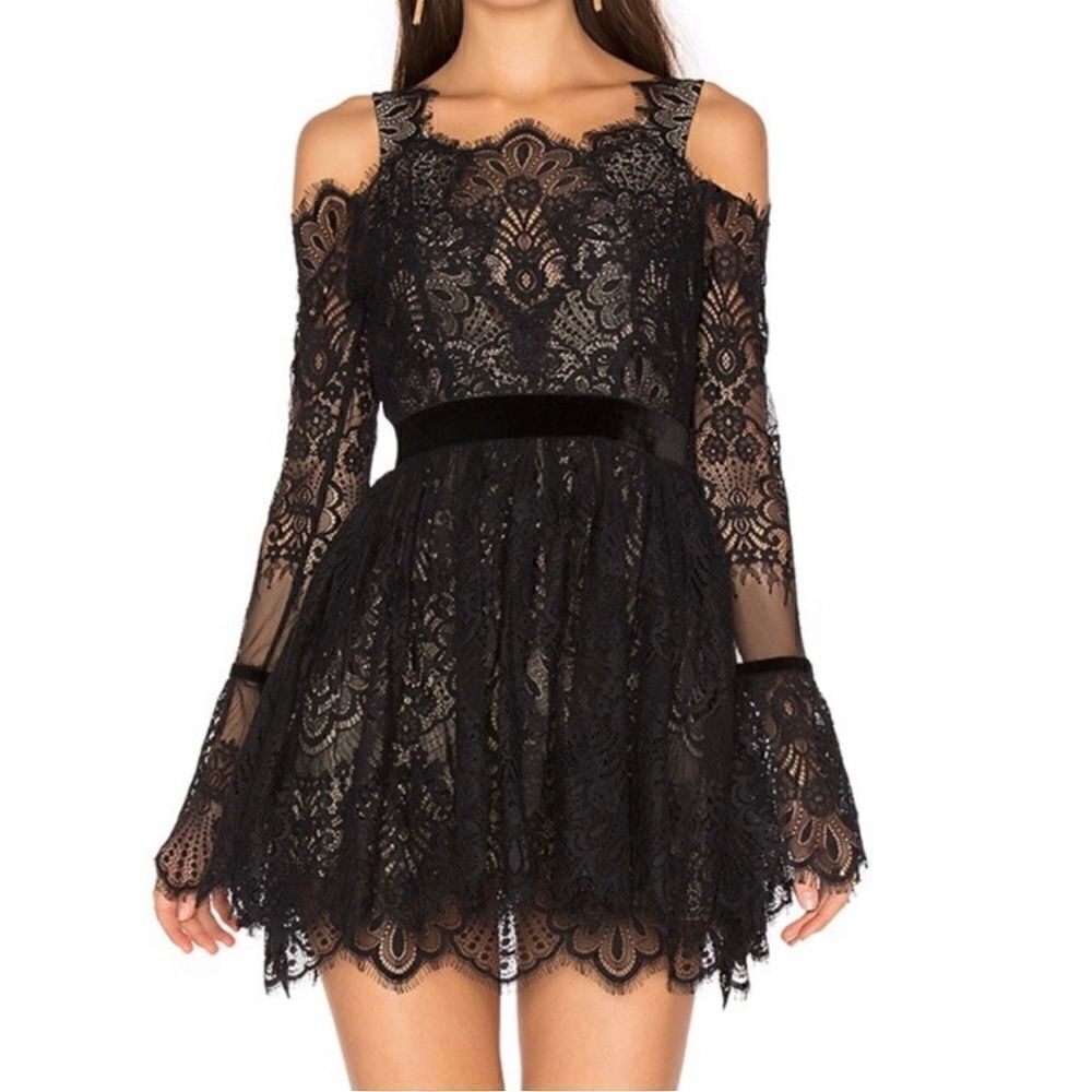 Majorelle Courtney Dress in Black Lace Size S